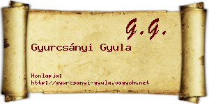 Gyurcsányi Gyula névjegykártya